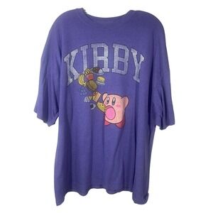 Mens Kirby Video Game T Shirt Purple Graphic Tee Size 2XL